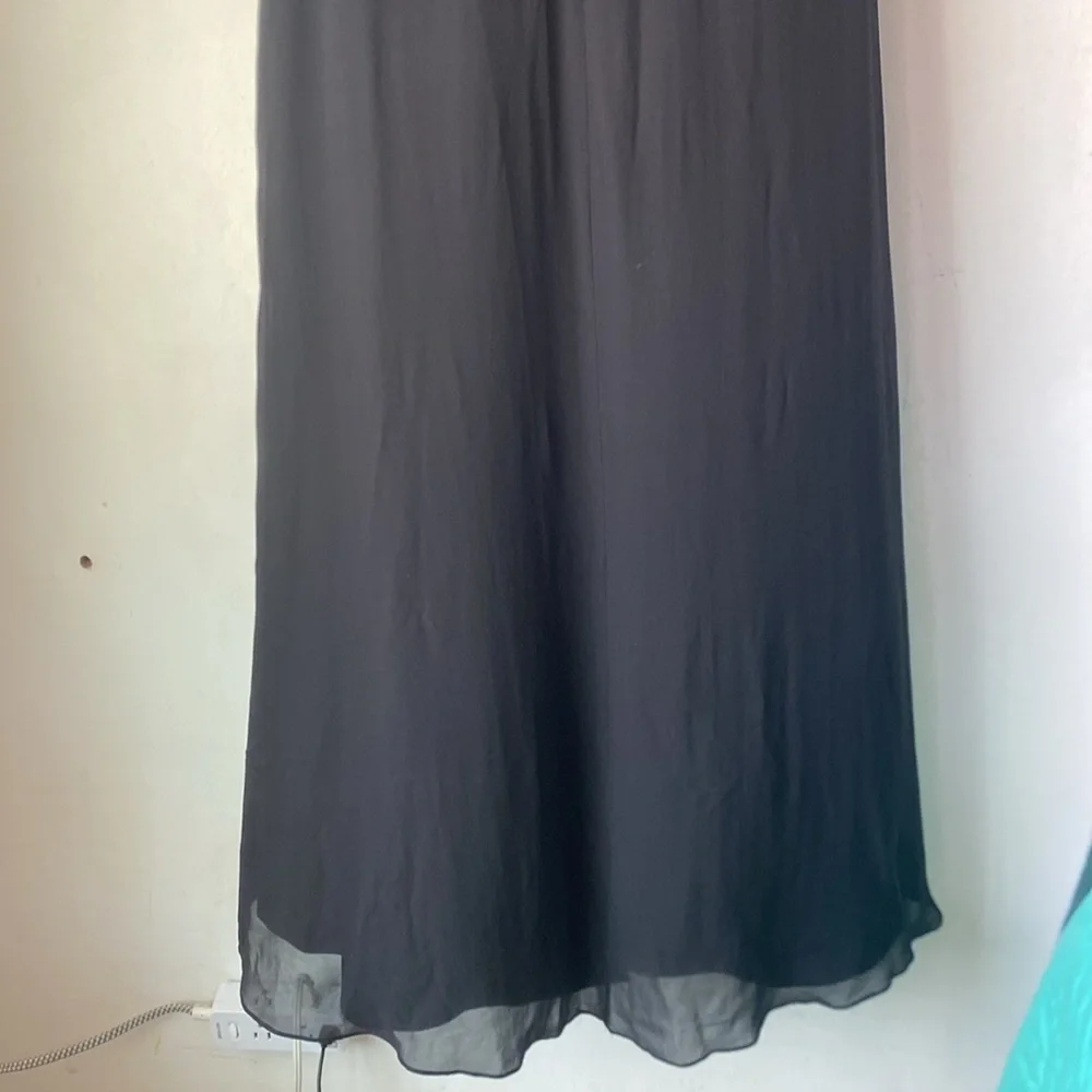 BCBGMaxAzria 6 Silk Halter Maxi Black Dress